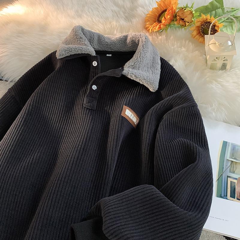 Unisex✨Corduroy Lapel Collar Sweatshirt -👏Warm, Stylish!