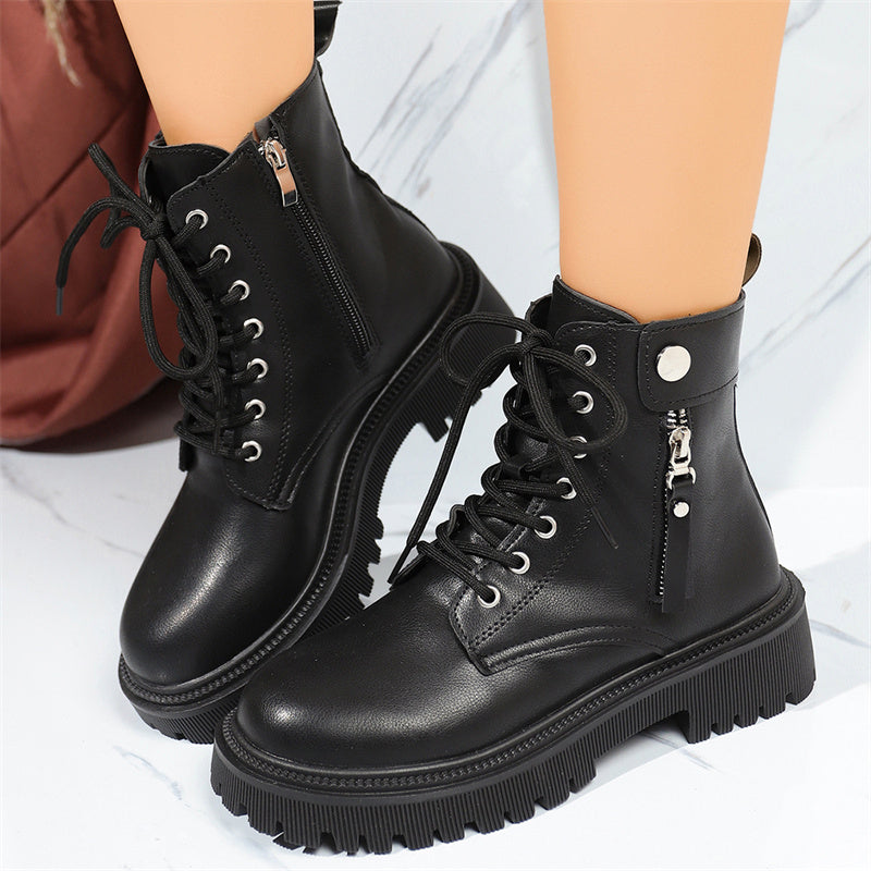 🔥Limited-time offer: 50% off-Women's Combat Ankle Boots with Side Zipper