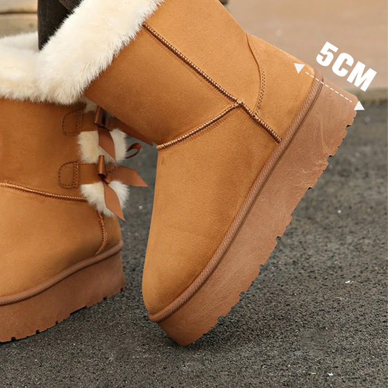 💥New arrivals: 50% off-Women's Plush Bowtie Classic Platform Snow Boots