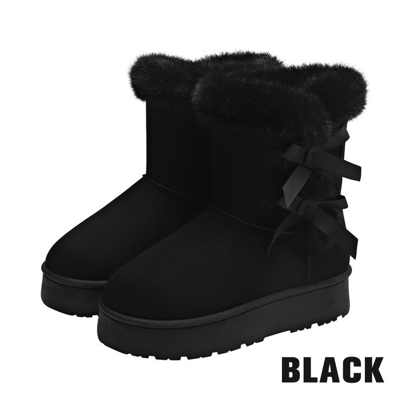 💥New arrivals: 50% off-Women's Plush Bowtie Classic Platform Snow Boots