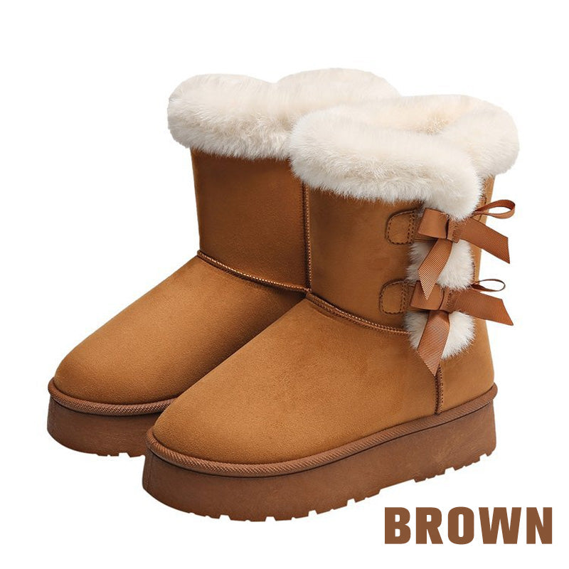 💥New arrivals: 50% off-Women's Plush Bowtie Classic Platform Snow Boots