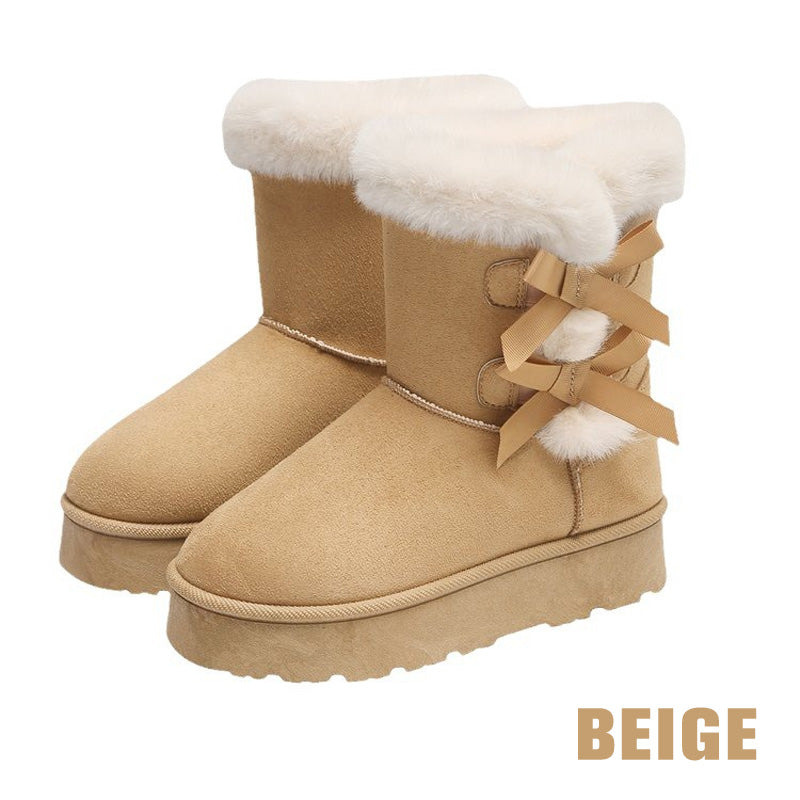 💥New arrivals: 50% off-Women's Plush Bowtie Classic Platform Snow Boots