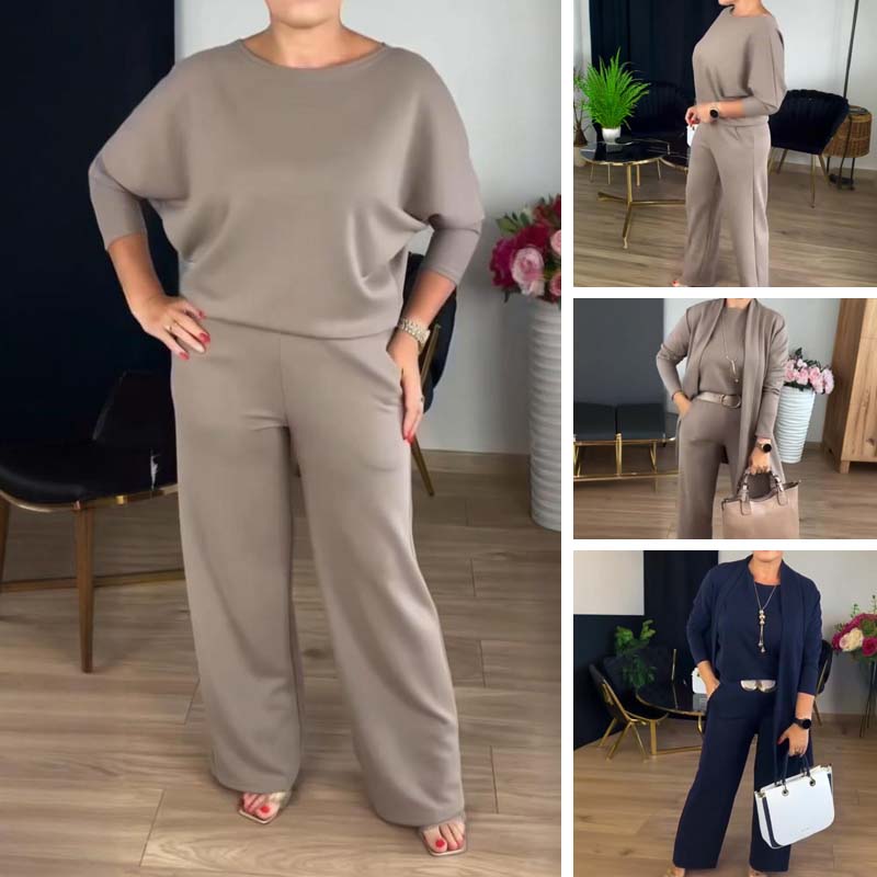 š„Last day offer: 50% off-Elegant Longline Cardigan & Top & Pants 3-Pieces Set