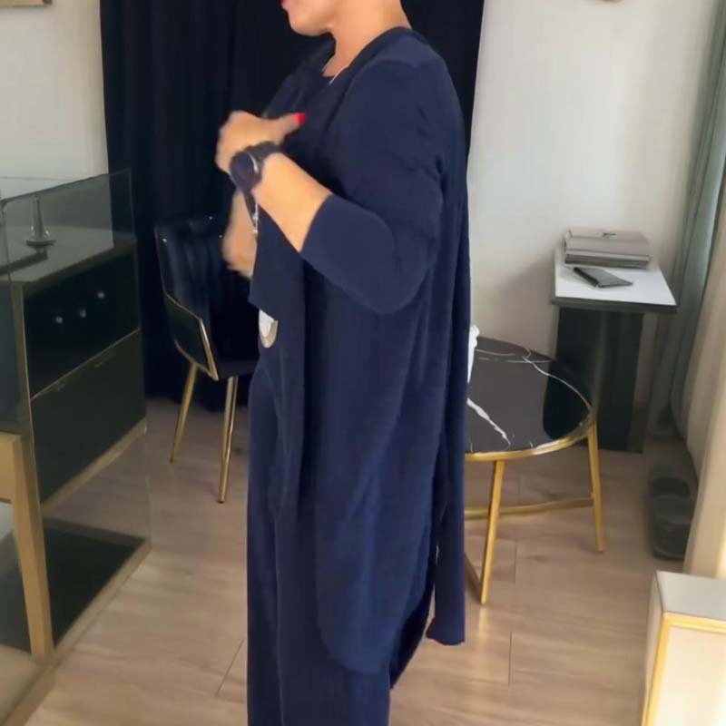 š„Last day offer: 50% off-Elegant Longline Cardigan & Top & Pants 3-Pieces Set