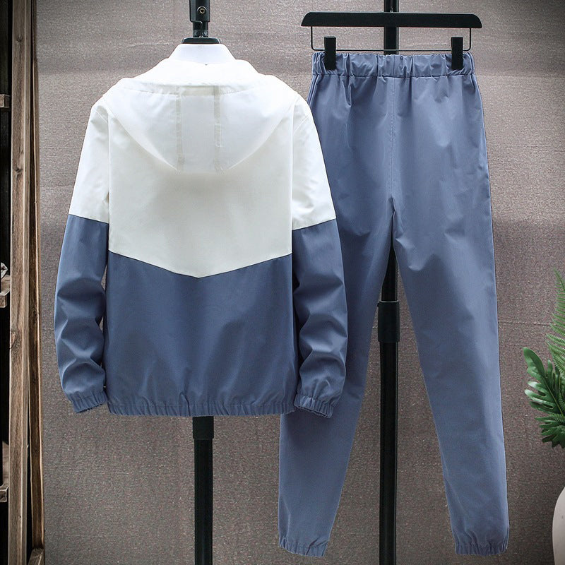 💥Hot Sale Offer: 50% Off-Men's Comfortable Color-Block Hooded Jacket & Drawstring Pants