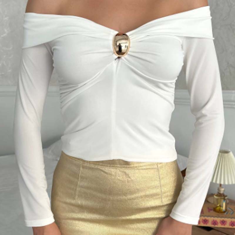 💥Limited-time offer: 50% off-Women’s Elegant Off-Shoulder Long Sleeve Top
