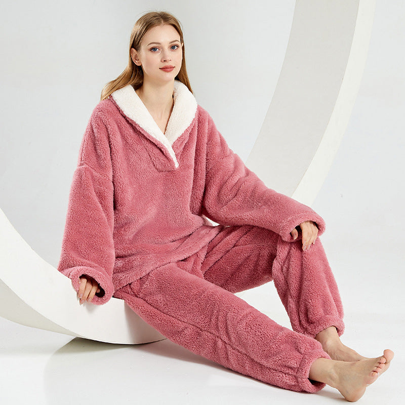 ❄️LAST DAY PROMOTION - 50%OFF 💖 Warm Plush Pajama Set for Winter-❄️Super Thick Edition