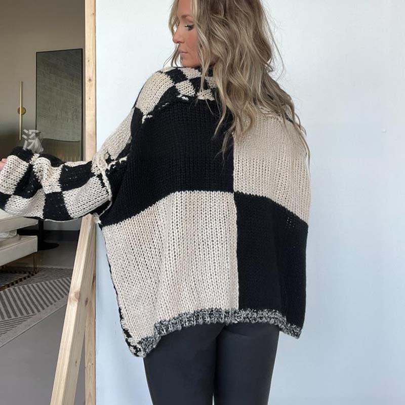 🔥Hot Sale Offer: 50% Off-Women's Checkered Open Front Cardigan