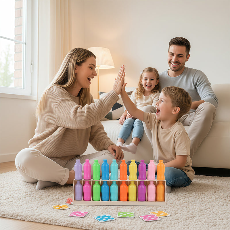 Rainbow Bottle Color Matching Game Toy Set