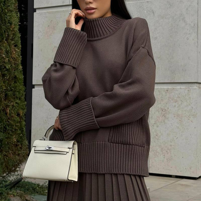 Women's Elegant High-Neck Knit Set