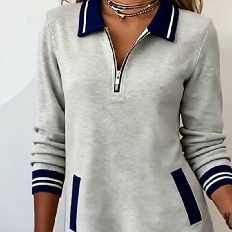 Women's Casual Half-Zip Mini Sweatshirt Dress