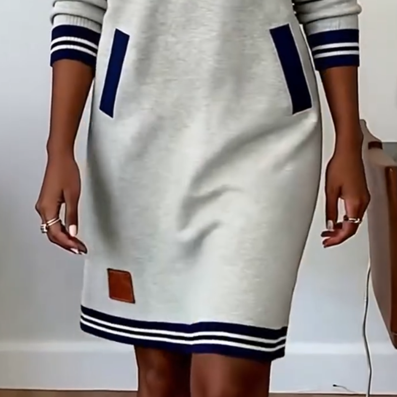 Women's Casual Half-Zip Mini Sweatshirt Dress