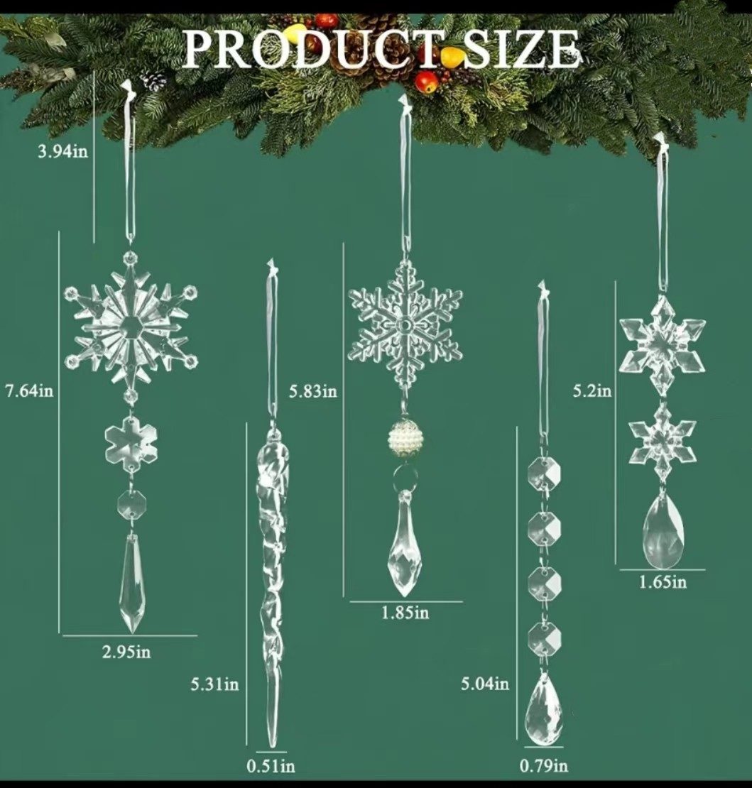 ❄️Crystal Christmas Snowflake Ornaments🎄(10 Pcs)