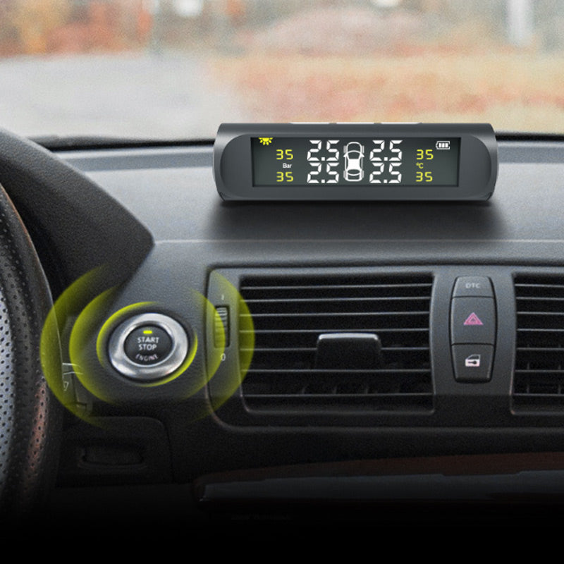 🚗40% OFF NOW! ✨ Solar Tire Pressure Monitor - Real-Time 4-Wheel Display with Wireless Sensors & Waterproof Design for Enhanced Safety 🔋🌞