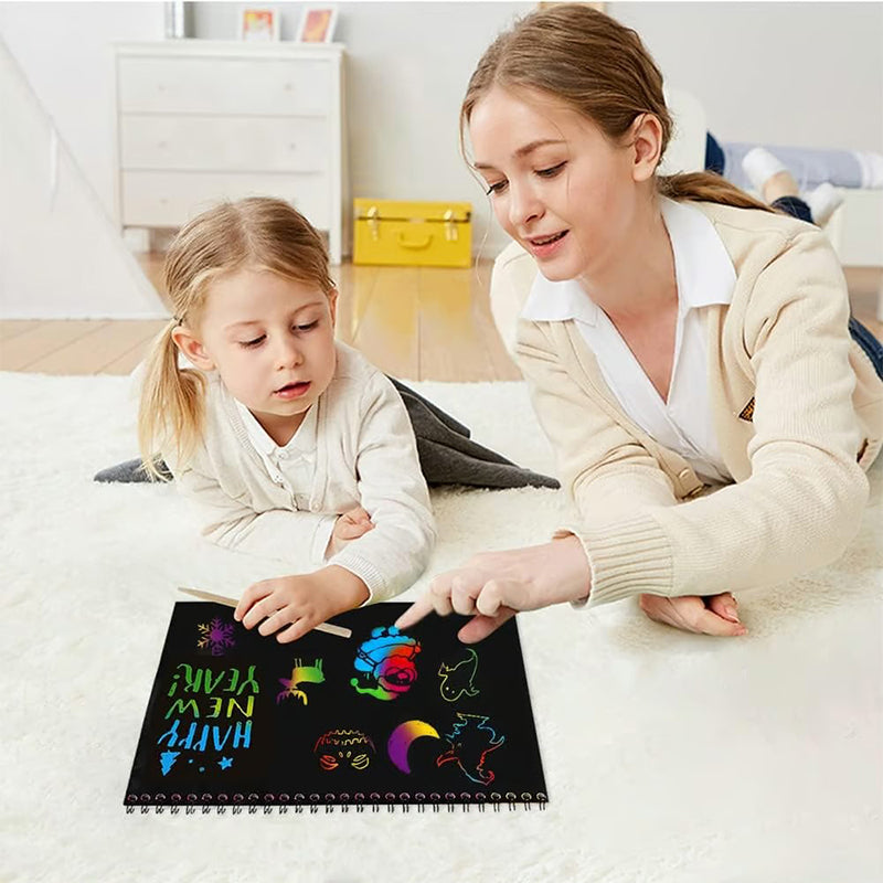 🎨BUY 2 GET 1 FREE-30PCS🎨Creative Rainbow Scratch Art Notebook