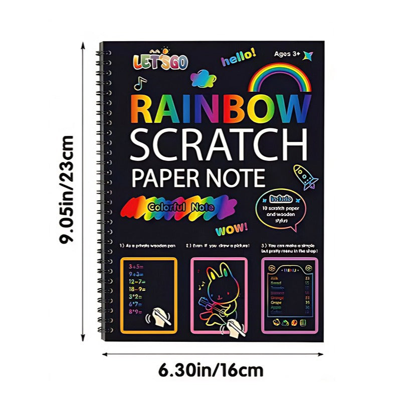 🎨BUY 2 GET 1 FREE-30PCS🎨Creative Rainbow Scratch Art Notebook