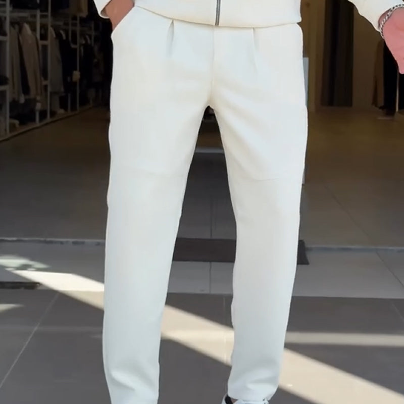 🔥New arrivals offer-Men's Zip-Up Jacket and Solid Color Pants Set