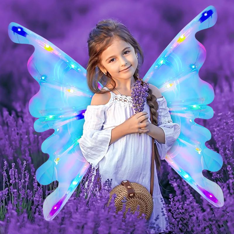 🎄2025 Christmas Hot Sale🎁Rechargeable Electric Fairy Wings with LED Lights and Music🧚♀️
