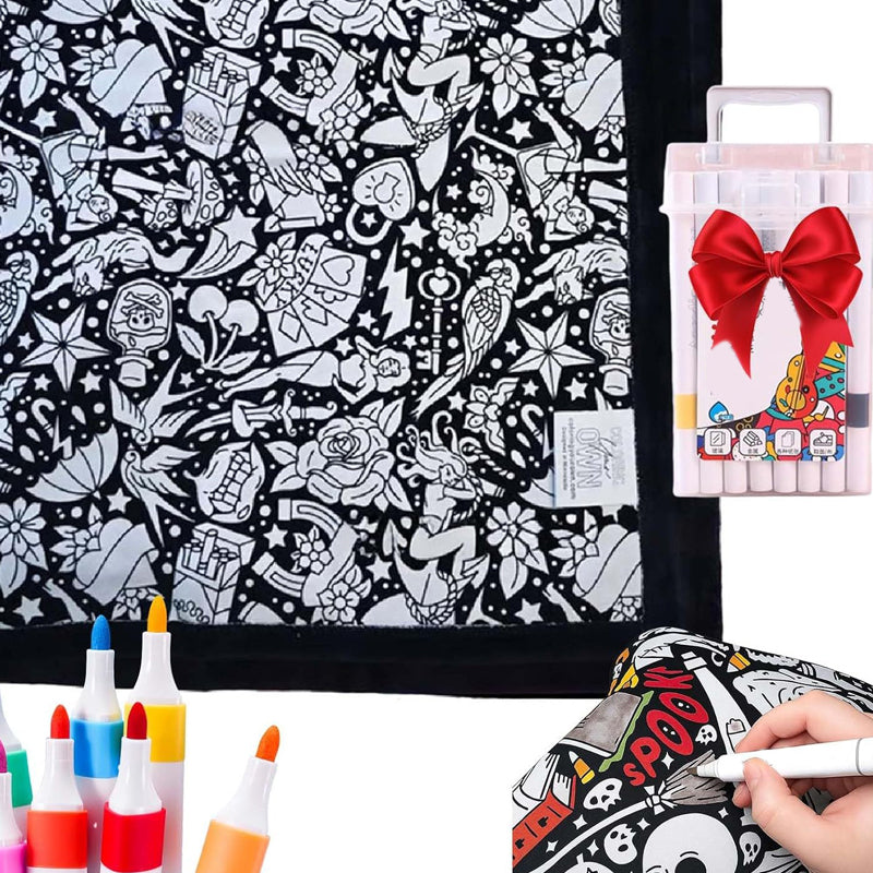 🔥LAST DAY SALE 50% OFF🔥 DIY Coloring Blanket with Markers