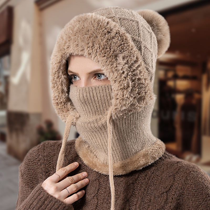 🔥New arrivals offer-Stylish Chunky Winter Knit Hat - With Warm Face Cover and Scarf
