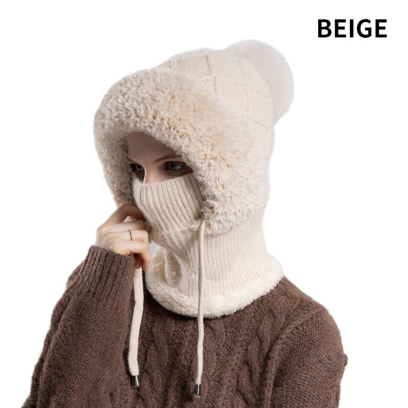 🔥New arrivals offer-Stylish Chunky Winter Knit Hat - With Warm Face Cover and Scarf