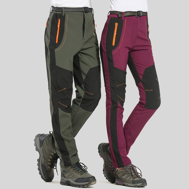đWindproof Waterproof Warm Elastic Waist Hiking Pants