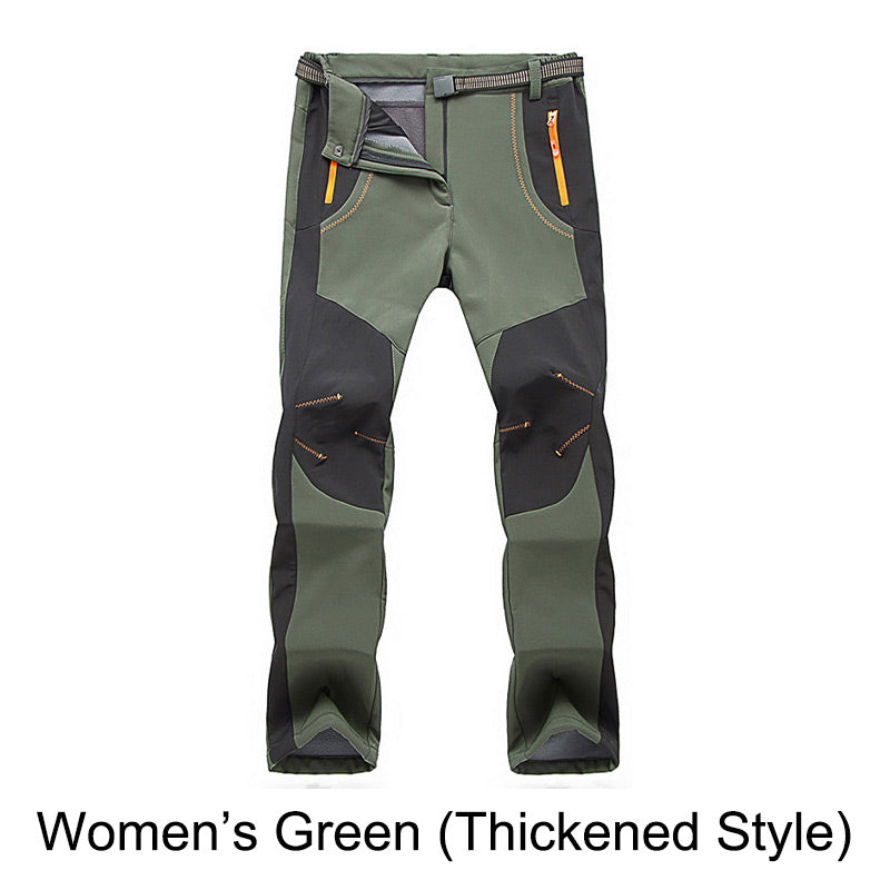 đWindproof Waterproof Warm Elastic Waist Hiking Pants