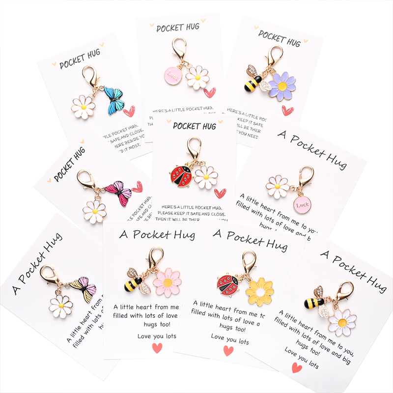 Cute Insect Daisy Keychain & Card