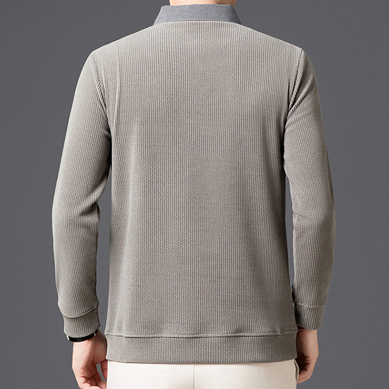 Men's Casual Faux Layered Long Sleeve Top