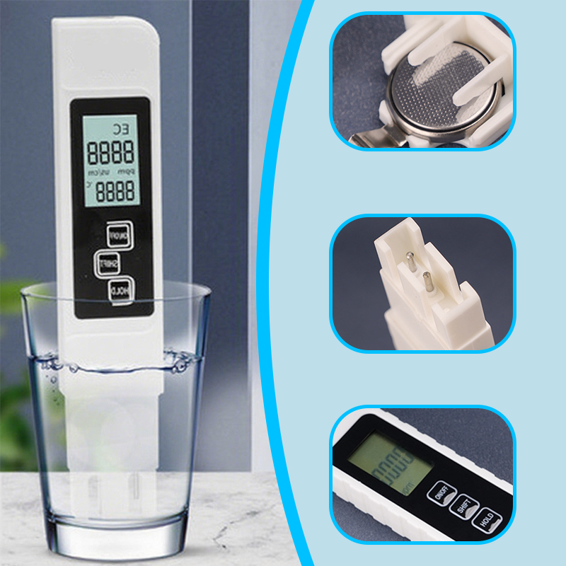 💧3-in-1 TDS Water Quality Tester - Measures pH, Chlorine, and Hardness with LCD Display for Pools and Aquariums 🌊