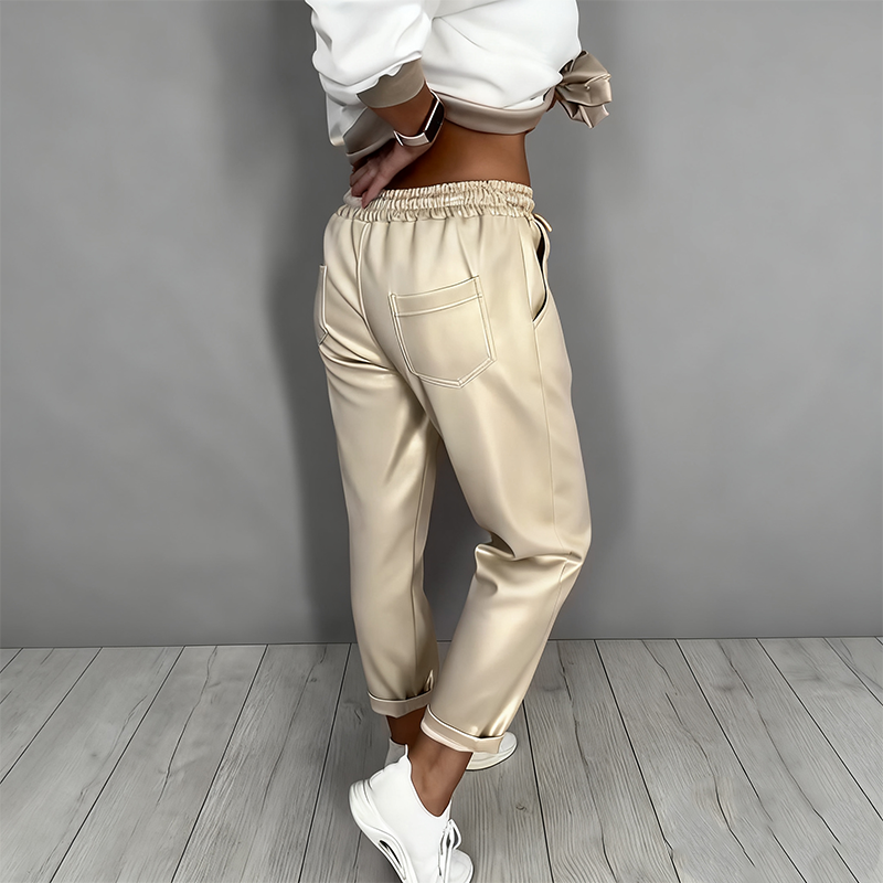 💜LAST DAY PROMOTION - 50%OFF💜Women’s Casual V-Neck Top & High Waist Pants 2-Piece Set