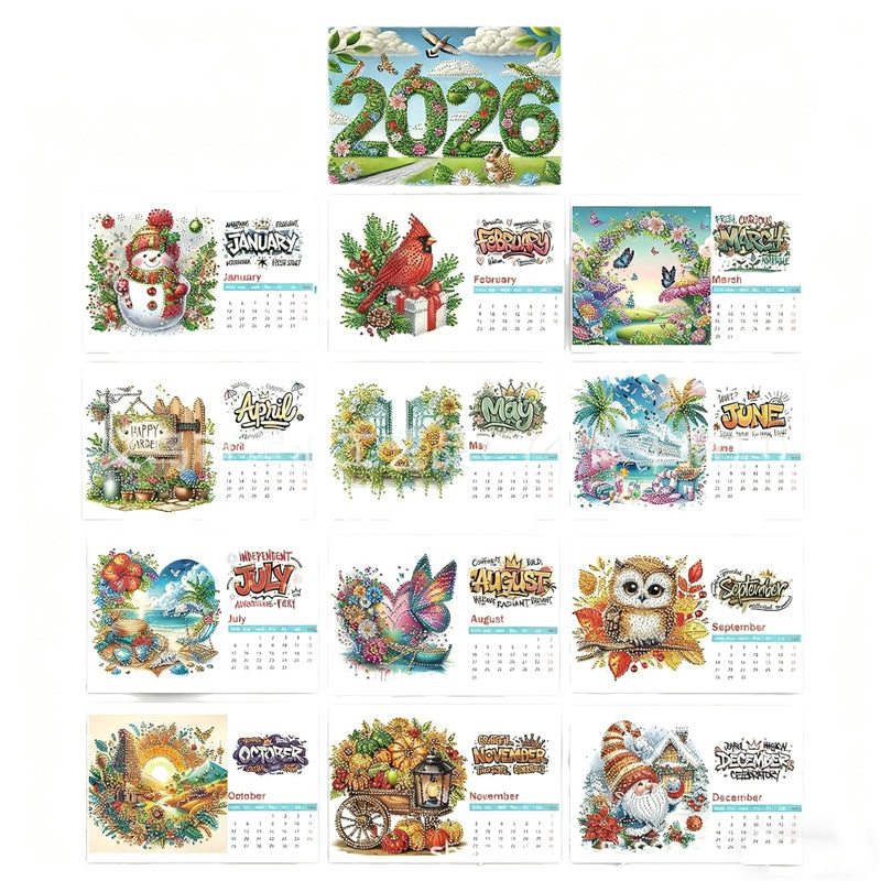 🎁Last Day 50% OFF🗓️2026 Standing Desk Calendar DIY Diamond Art Painting