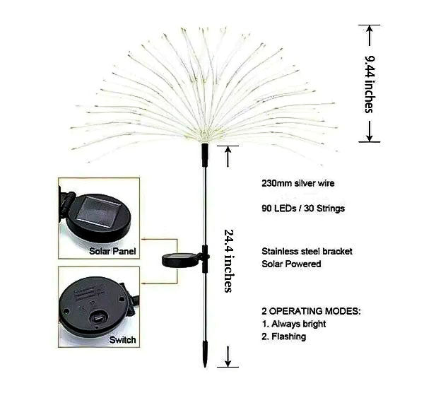 🔥Christmas Special Offer-Waterproof Solar Garden Fireworks Lamp