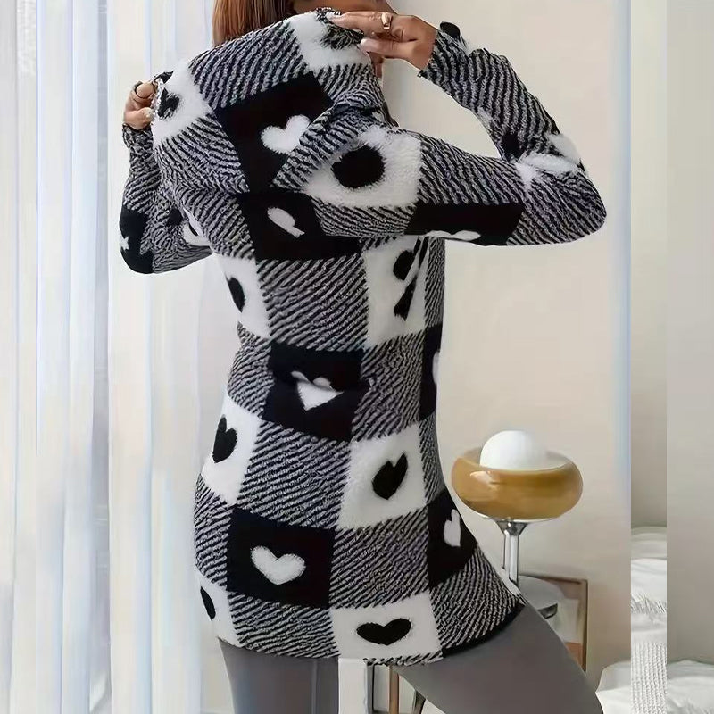 š„Hot Sale Offers-Women's Plaid Zip-Up Hooded Jacket