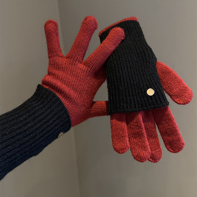 Warm & Stylish Color-Block Convertible Gloves