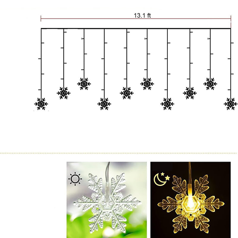 📢📢50 % OFF !!⏰⏰LED Snowflake Curtain String Lights