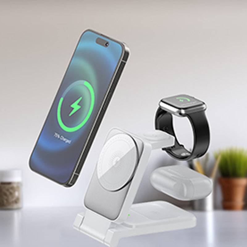 🔥Hot Sale Offers-3-in-1 Foldable Magnetic Wireless Charger