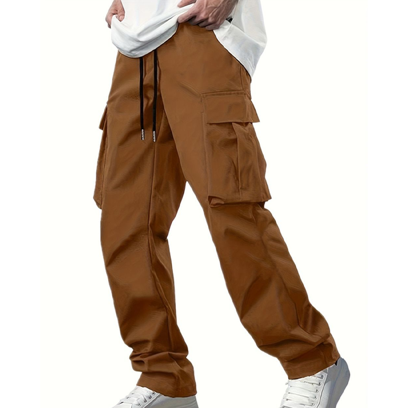 👖 Men's Casual Cargo Pants – Multi-Pocket, Adjustable Waist & Durable Straight-Leg Fit for Everyday Wear