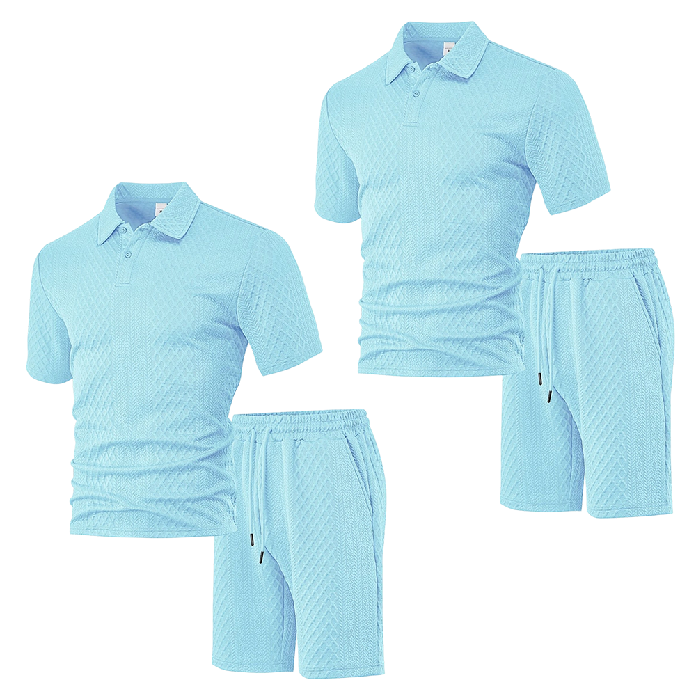 💞50K+ SOLD!💥🩳Men's Diamond Print 2-Piece Set – Ready in seconds! Soft, breathable top with easy shorts. No fuss, just style. Perfect for garden BBQs or coffee dates.