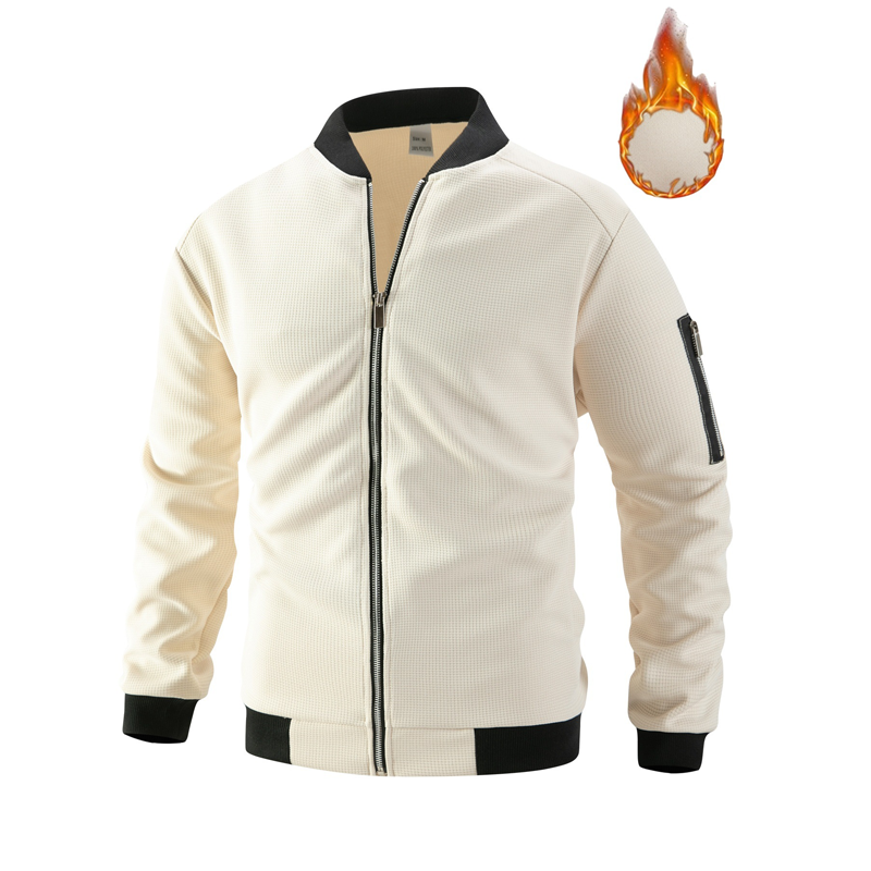 Men's Casual Waffle Knit Thermal Jacket