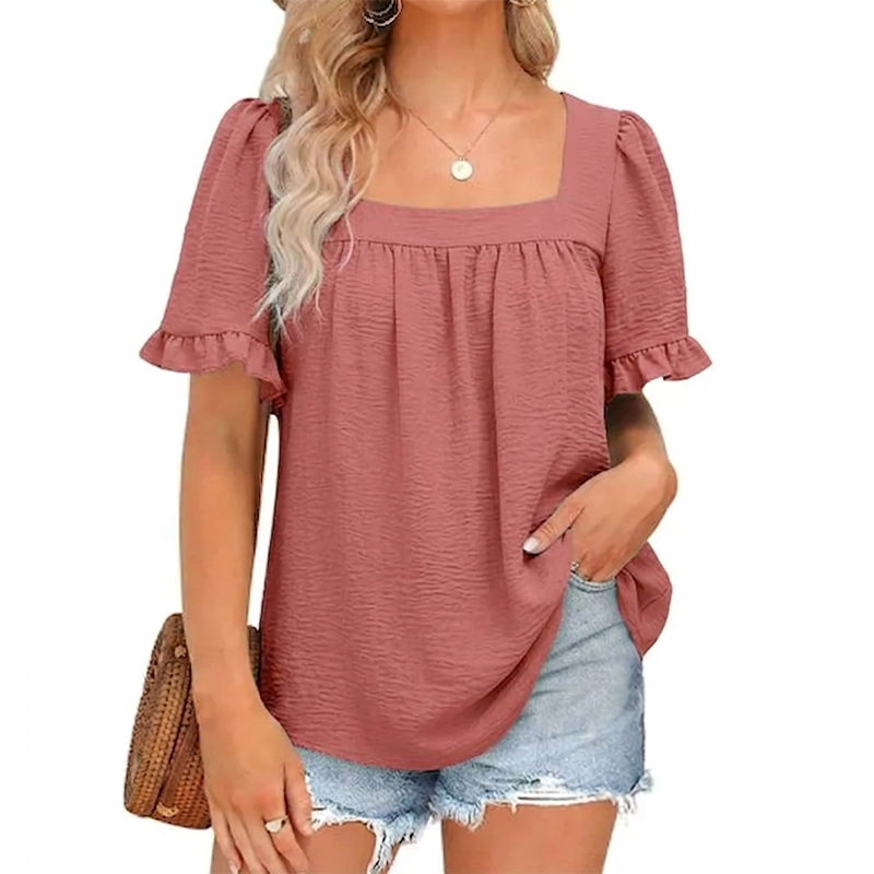 📢📢30% OFF !! ⏰Women's Summer Square Neck Puff Sleeve Blouse