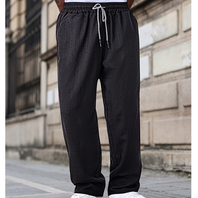 🔥2026 New Arrival & Hot Sale & 50% Off🔥Men's Plus Size Plaid Drawstring Trousers