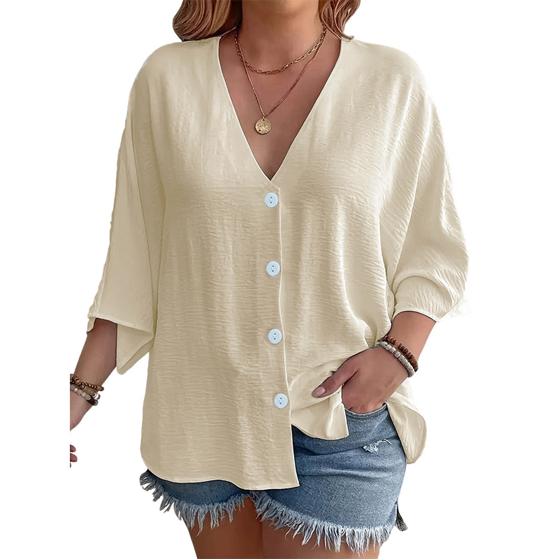 Women’s V-Neck Button Up Cardigan Casual Shirt