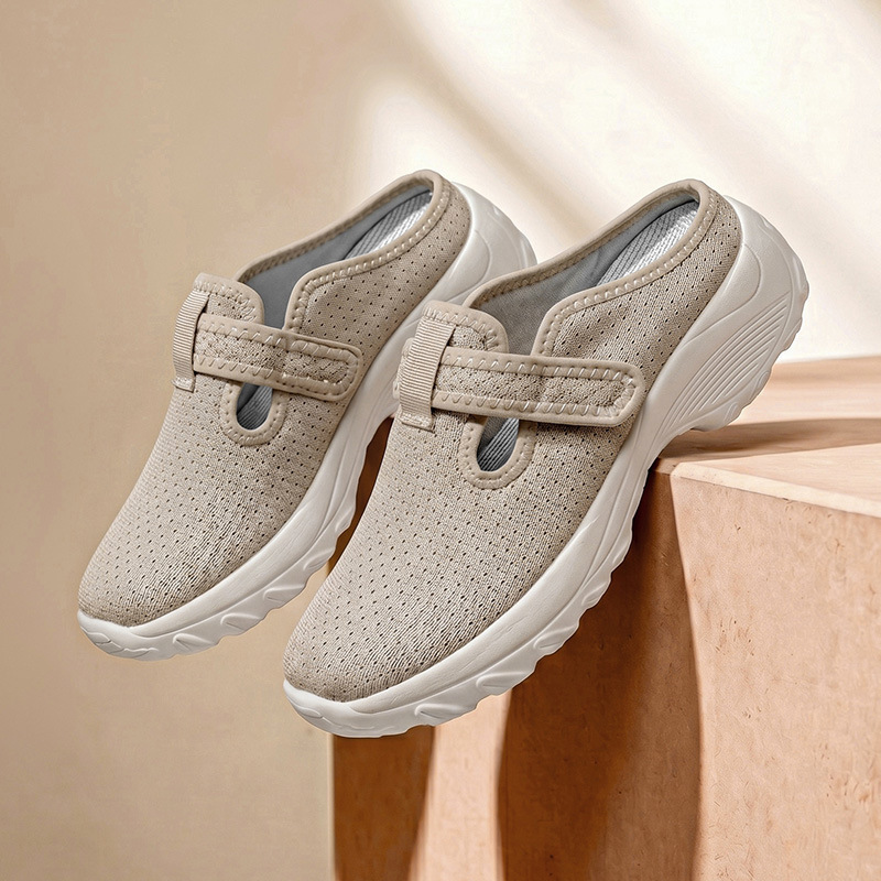 ๐ LIMITED-TIME 50% OFF! Women's Adjustable Strap Comfort Lift Walking Shoes, Breathable Mesh Slip-On Platform Clogs