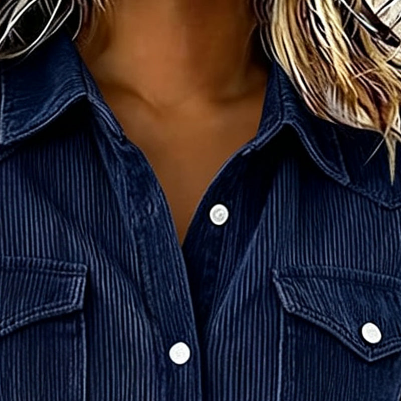 Bestsellerš Flap-Pocket Button-Front Top ā Soft Ribbed Knit & Timeless Design for Everyday Comfort