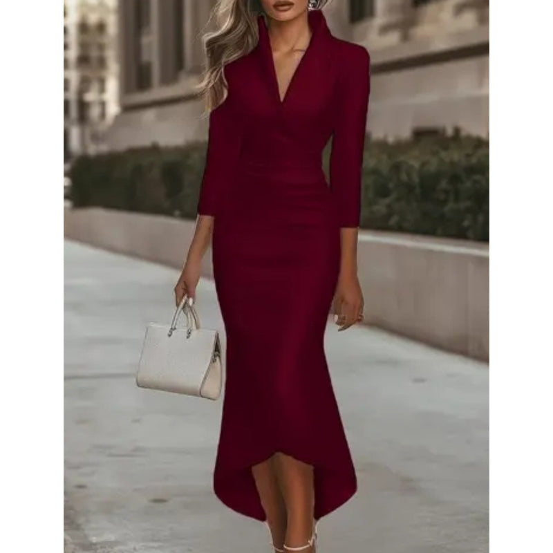 Women's Elegant Satin Midi Dress