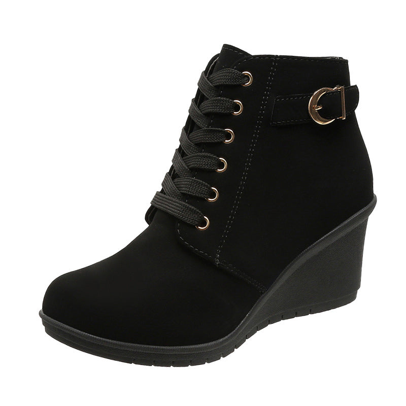 ๐ Easy Lift, All-Day Comfort | Women's Wedge Heel Zip-Up Ankle Boots