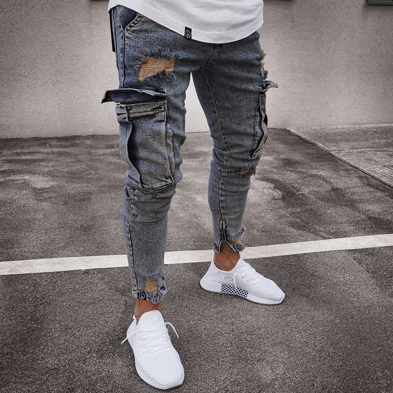 Men's Skinny Fit Stretch Cargo Jeans