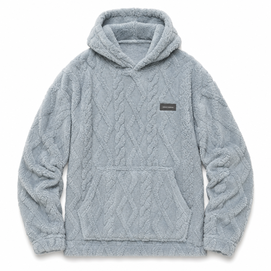 ✨Men's Winter Fleece Lined Hoodie Jacquard Pattern Long Sleeve Pullover Sweatshirt for Casual Outdoor Wear