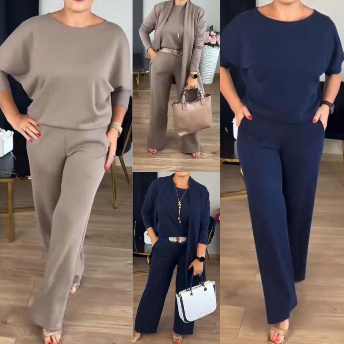 š„Last day offer: 50% off-Elegant Longline Cardigan & Top & Pants 3-Pieces Set